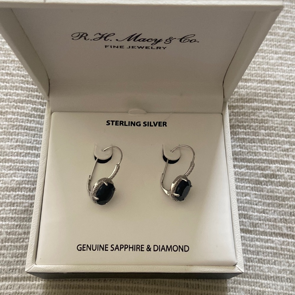 Sterling Silver Sapphire  earrings